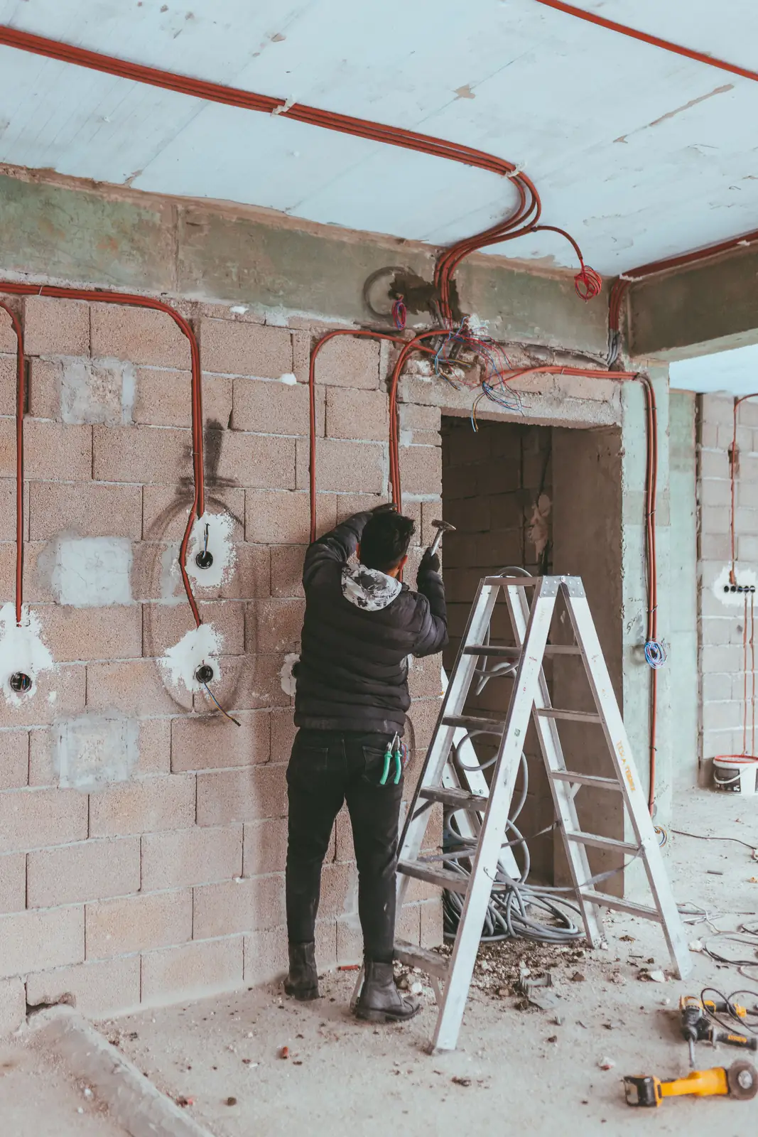 First-fix conduit and back boxes on site, for electrical inspection in Toronto